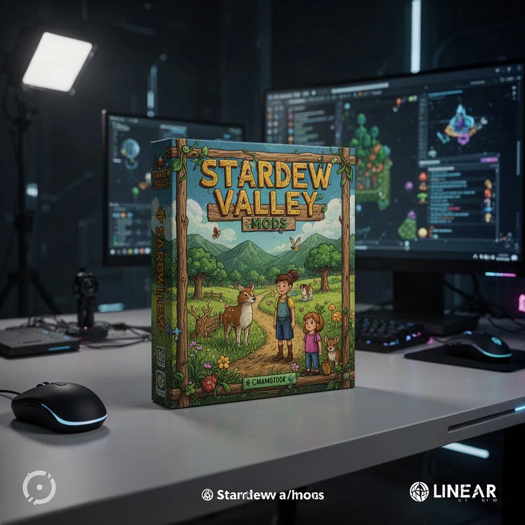 La ferme de Stardew Valley enrichie de mods, visible sur un écran d'ordinateur